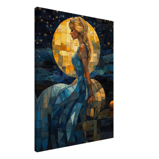 Cinderella artwork in abstract Van Gogh style printed on premium canvas
