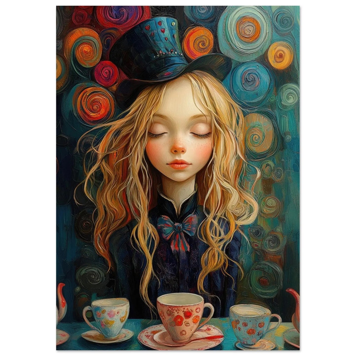 Alice in Wonderland artwork in Picasso Rose Period style printed on matte paper