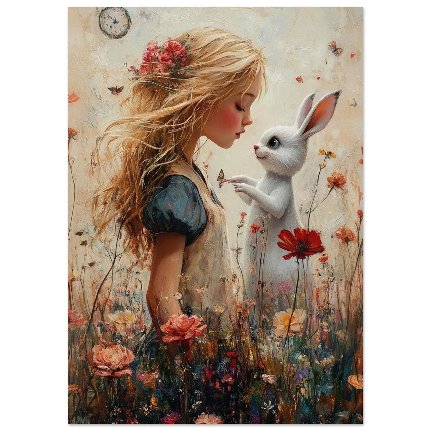 Alice in Wonderland artwork in Picasso Rose Period style printed on matte paper