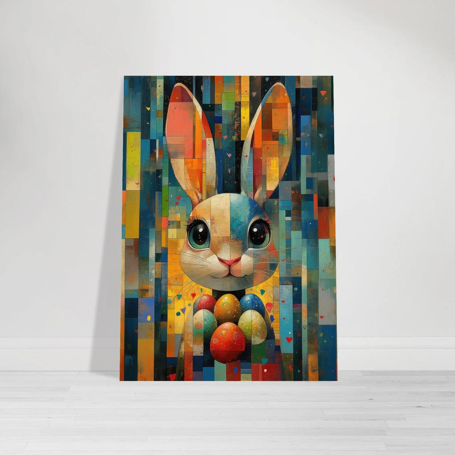Easter artwork in Picasso abstract style printed as premium matte poster