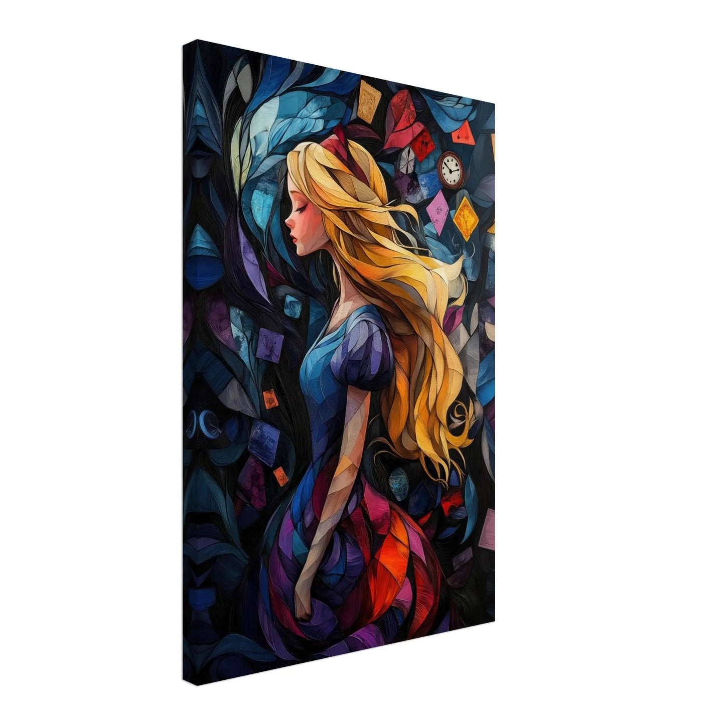 Alice in Wonderland artwork in Picasso abstract style printed on premium canvas