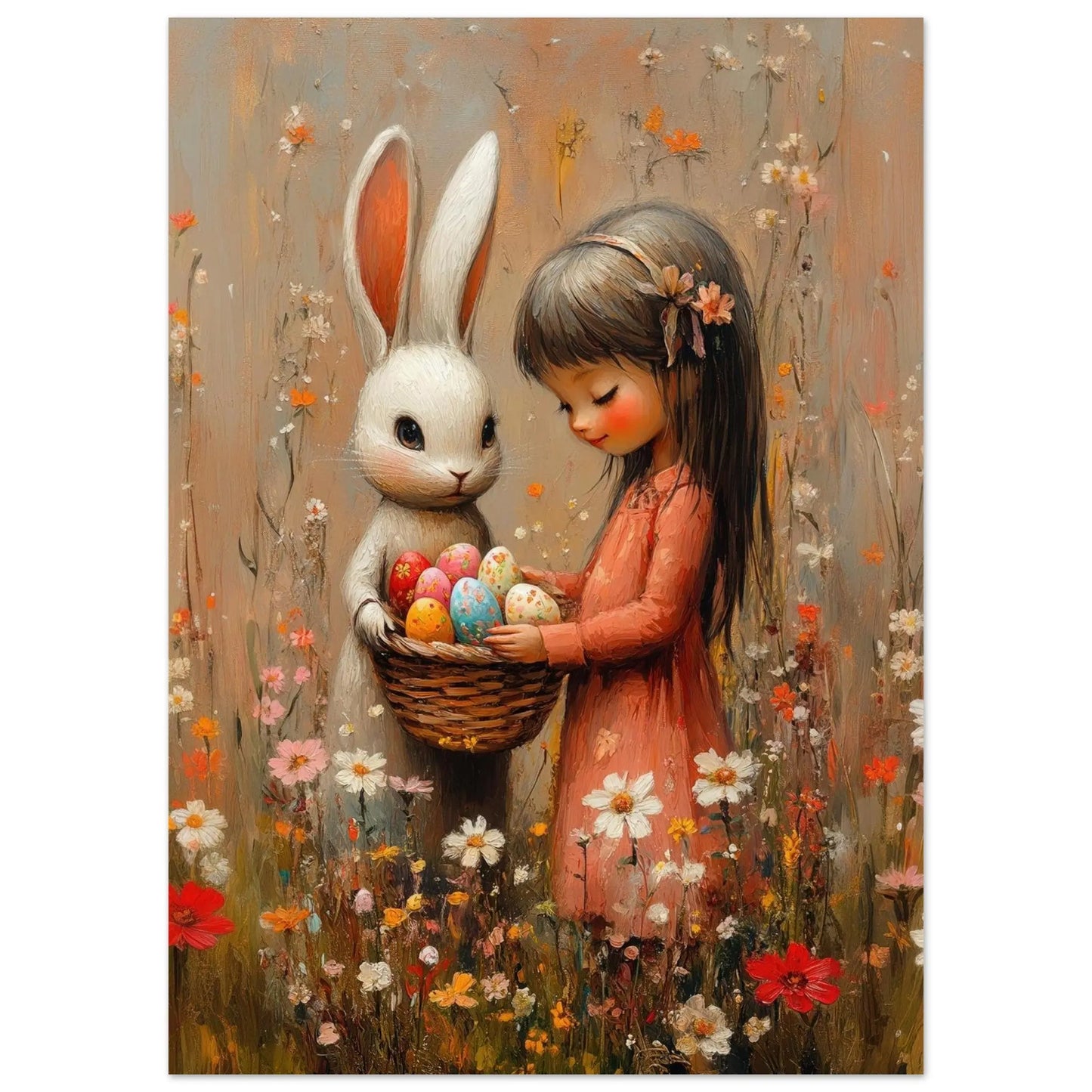 Easter poster in Picasso Rose Period style printed on matte paper