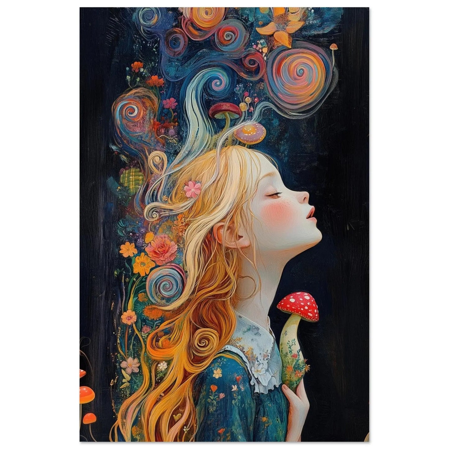 Alice in Wonderland artwork in Picasso Rose Period style printed on matte paper
