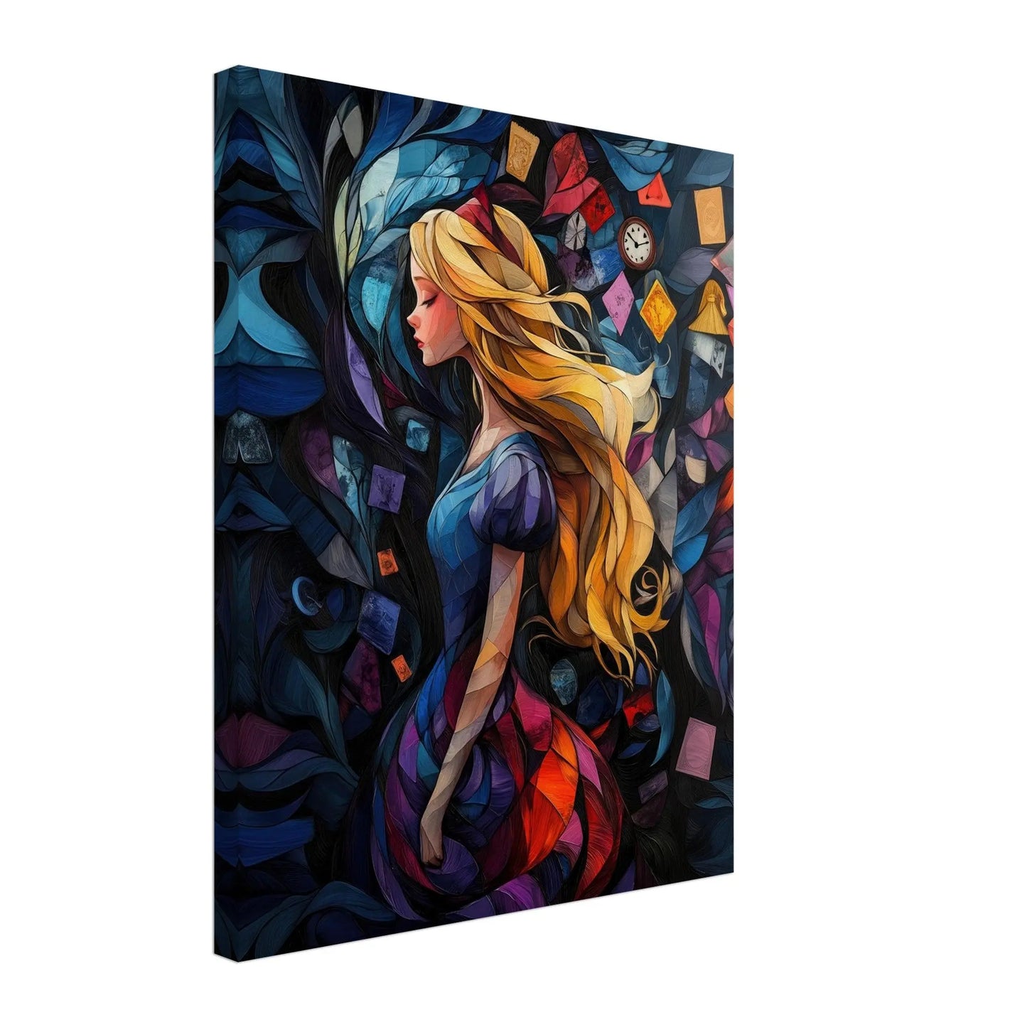Alice in Wonderland artwork in Picasso abstract style printed on premium canvas