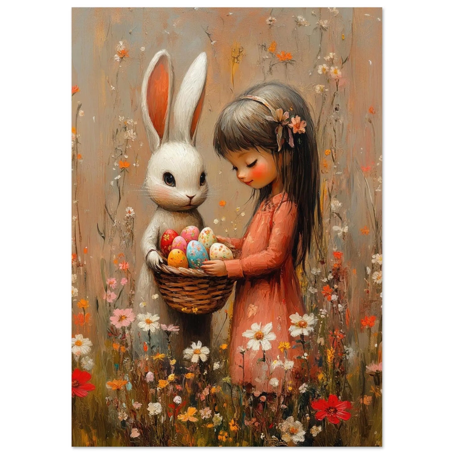 Easter poster in Picasso Rose Period style printed on matte paper