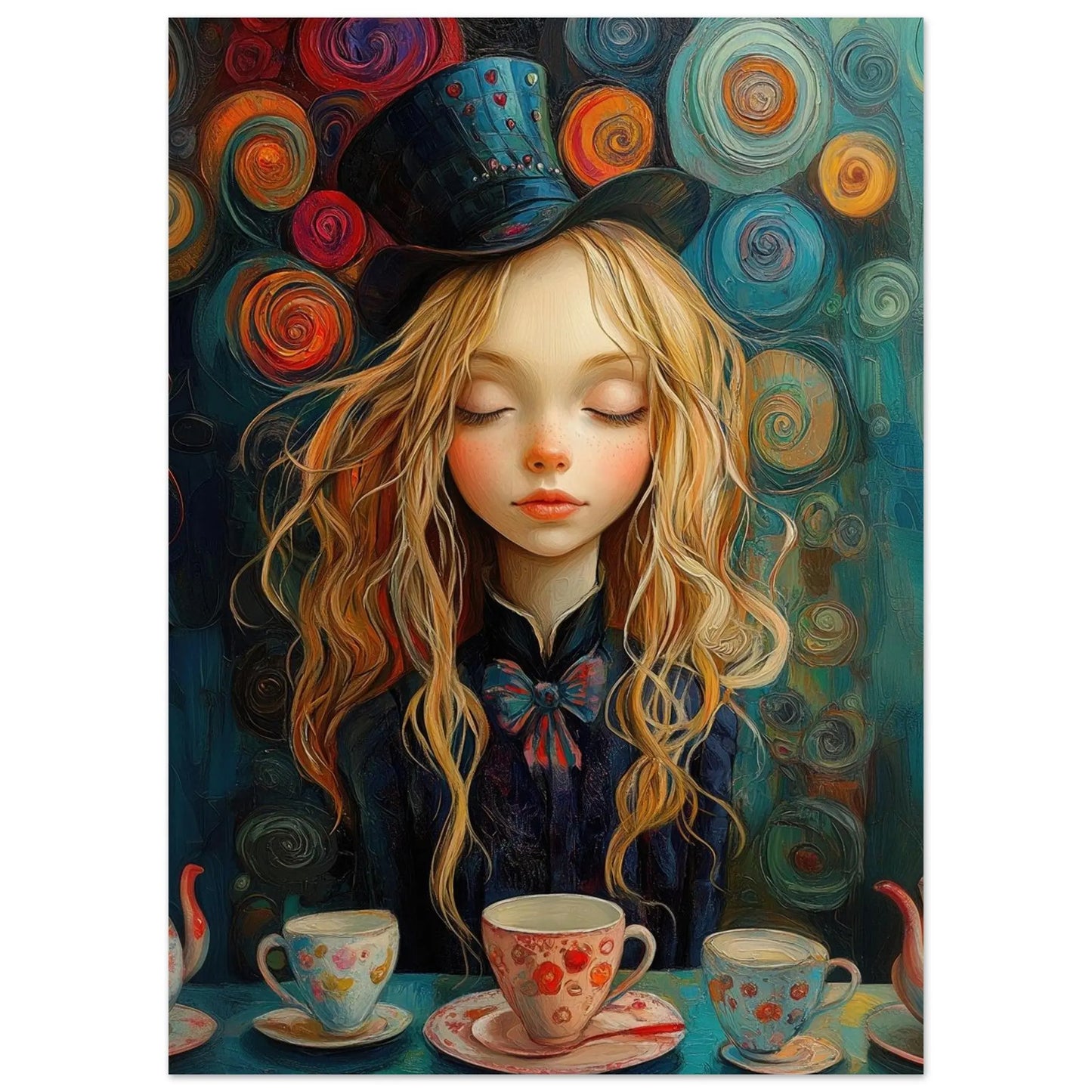 Alice in Wonderland artwork in Picasso Rose Period style printed on matte paper