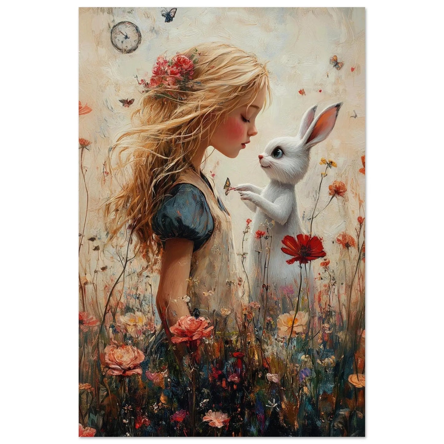Alice in Wonderland artwork in Picasso Rose Period style printed on matte paper