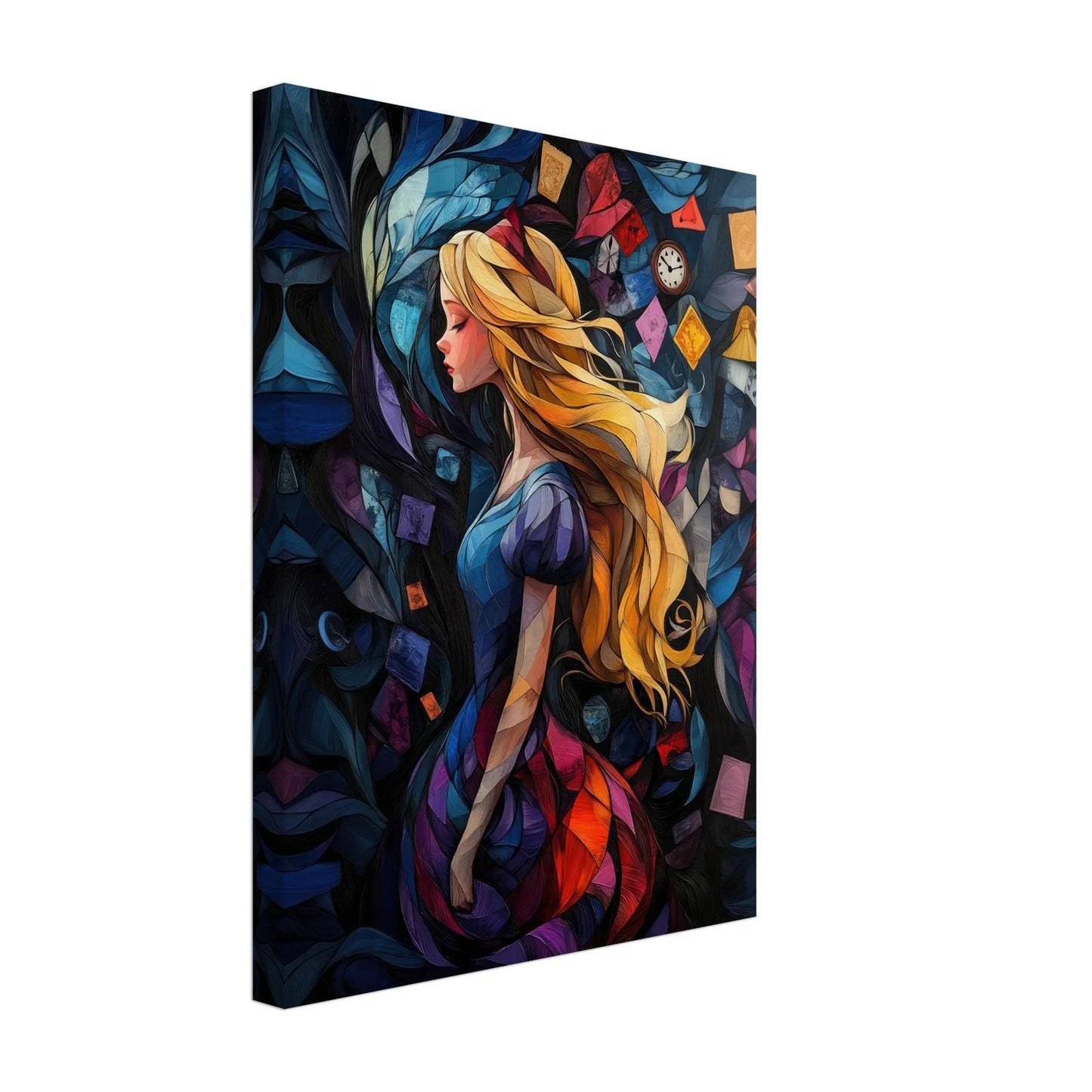 Alice in Wonderland artwork in Picasso abstract style printed on premium canvas