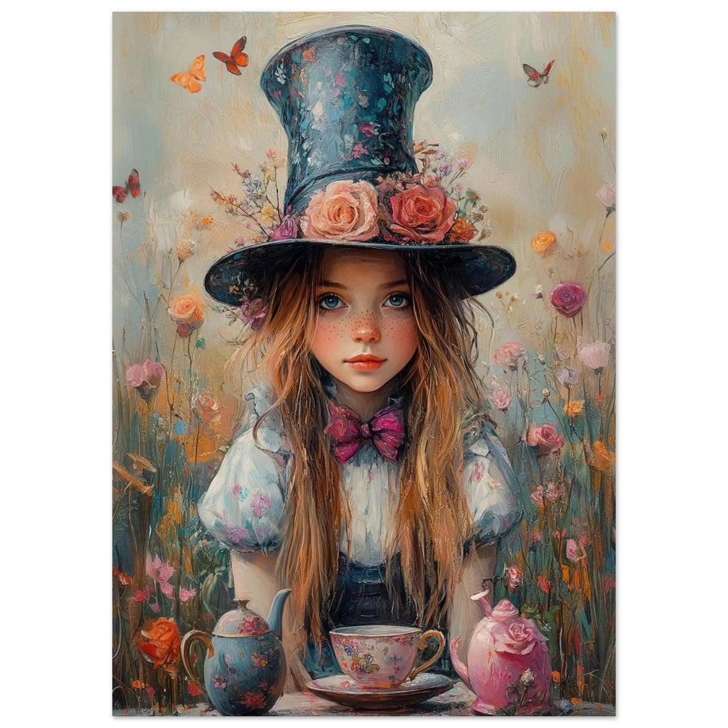 Alice in Wonderland artwork in Picasso Rose Period style printed on matte paper