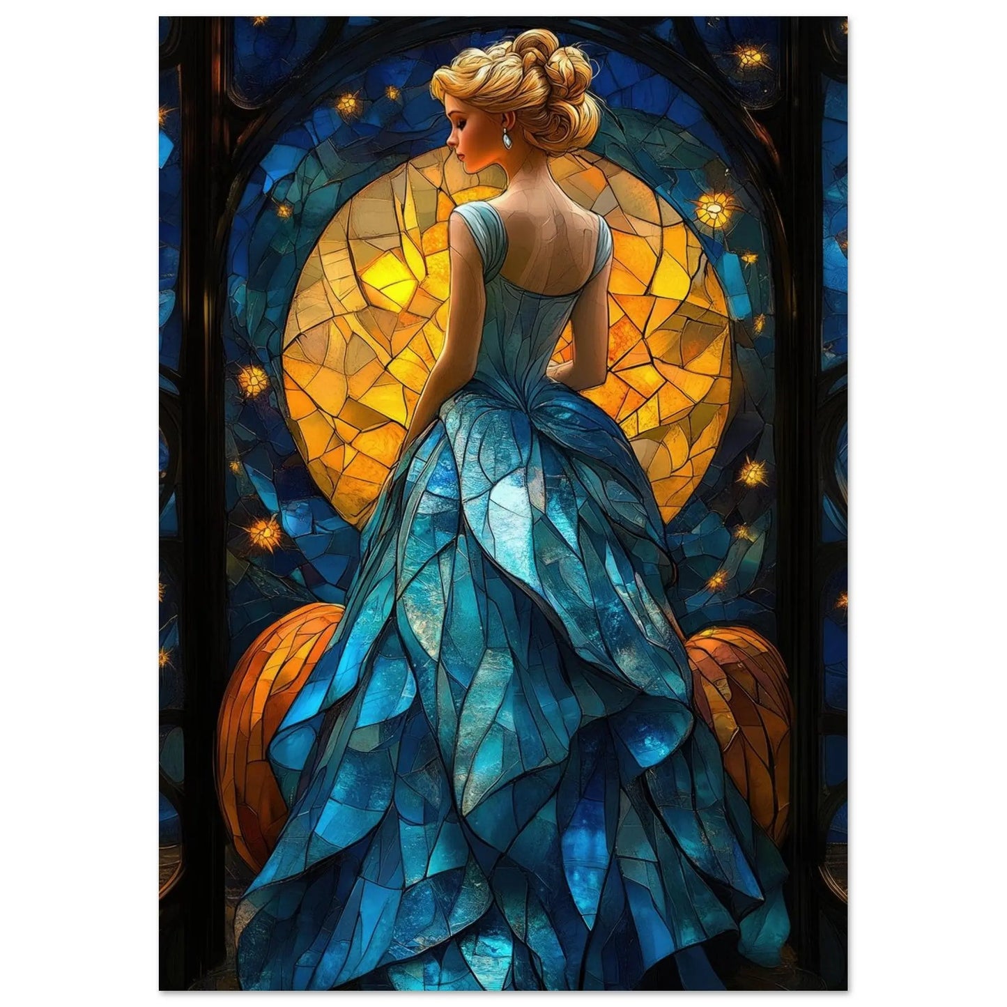 Cinderella poster in Van Gogh abstract style printed on matte paper