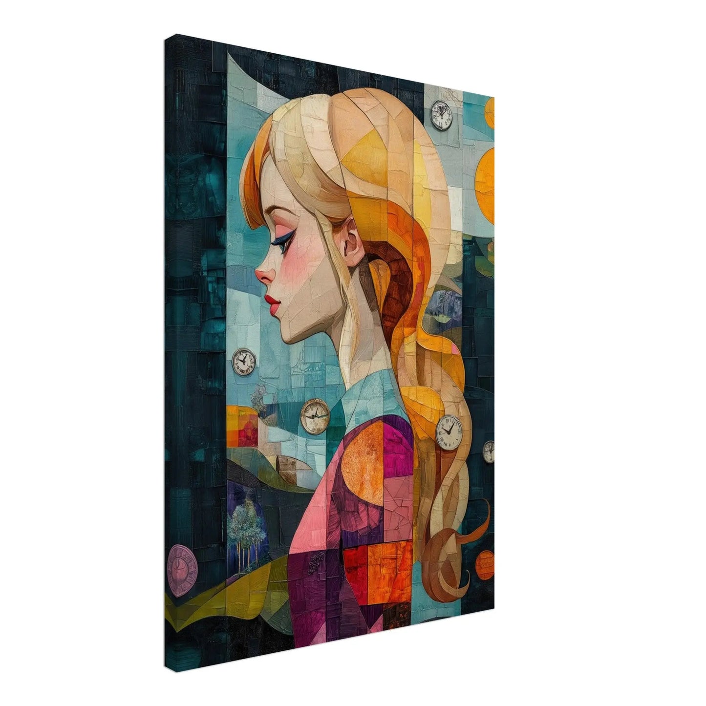 Alice in Wonderland artwork in Picasso abstract style printed on premium canvas