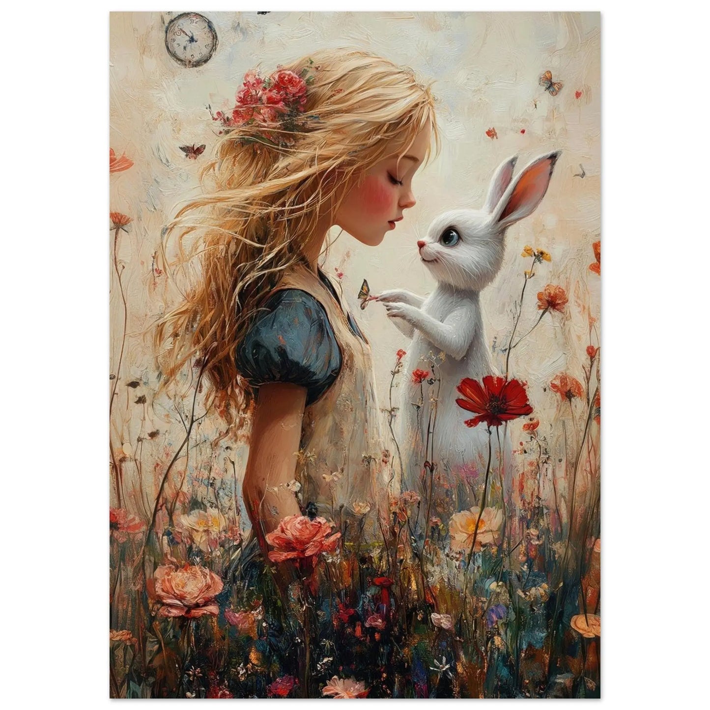 Alice in Wonderland artwork in Picasso Rose Period style printed on matte paper