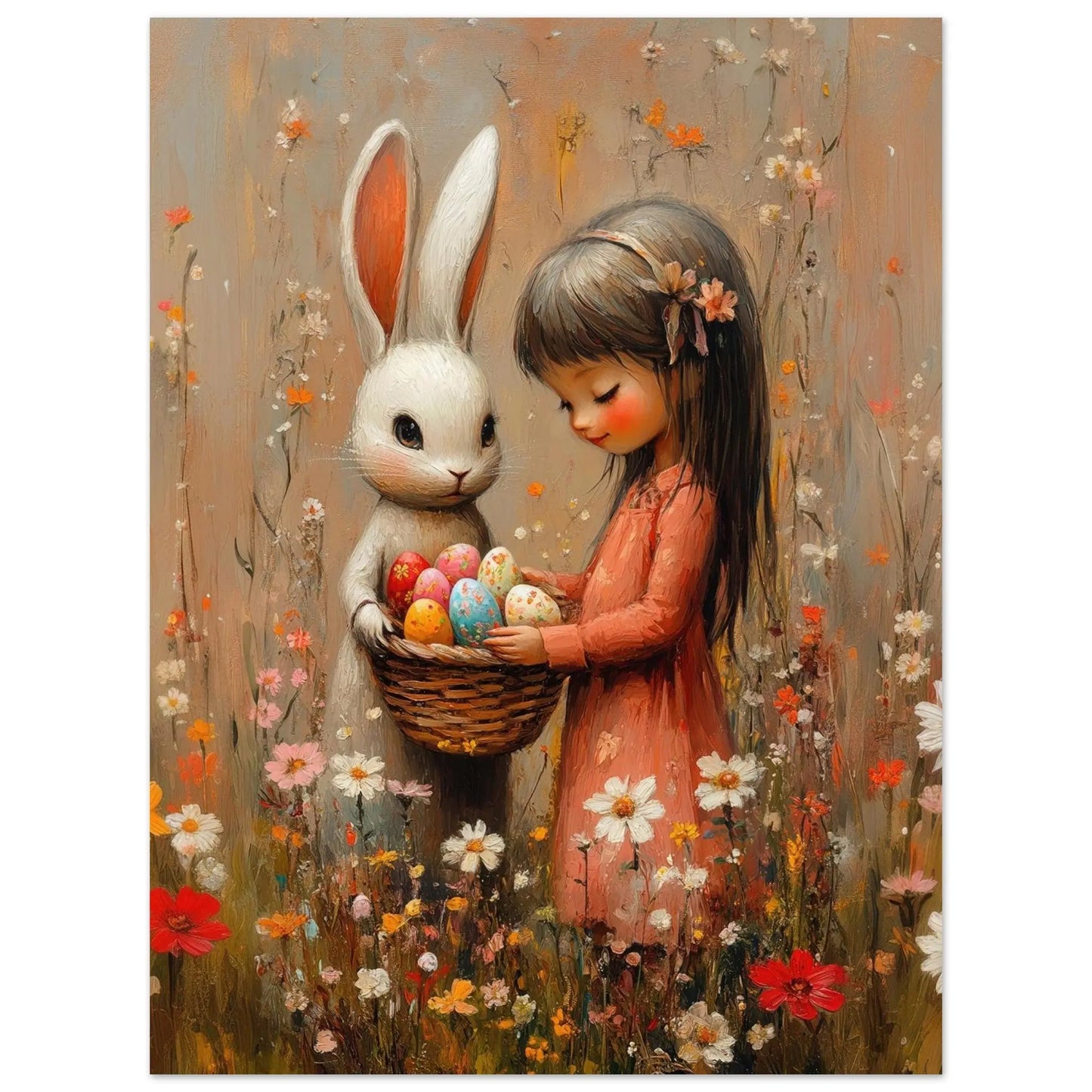 Easter poster in Picasso Rose Period style printed on matte paper