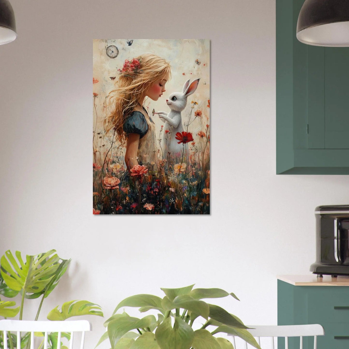 Alice in Wonderland artwork in Picasso Rose Period style printed on matte paper