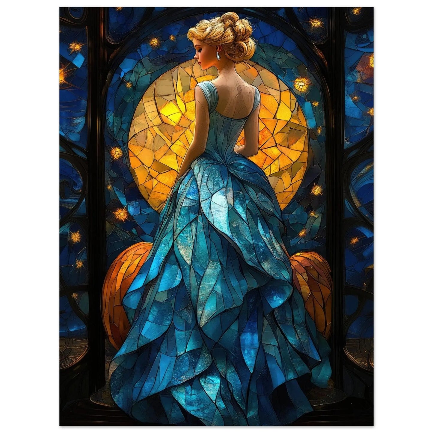 Cinderella poster in Van Gogh abstract style printed on matte paper