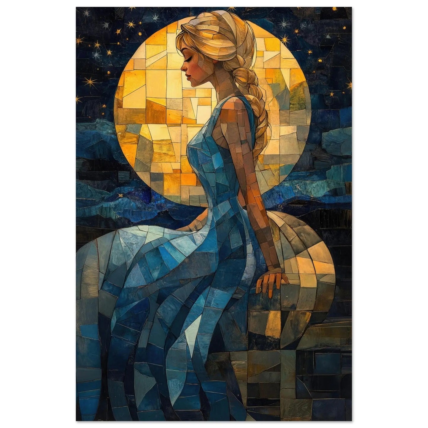 Cinderella poster in Van Gogh abstract style printed on matte paper