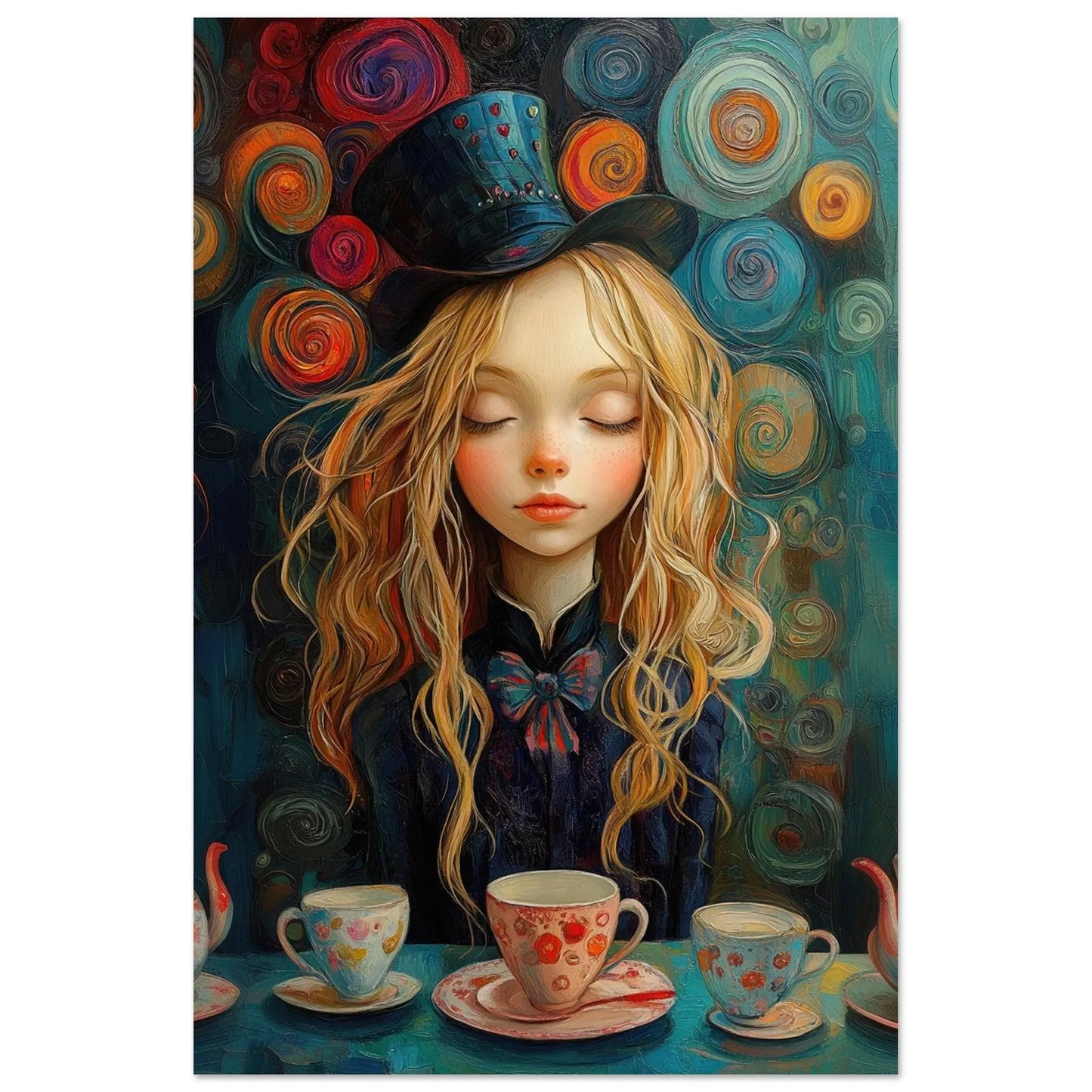 Alice in Wonderland artwork in Picasso Rose Period style printed on matte paper