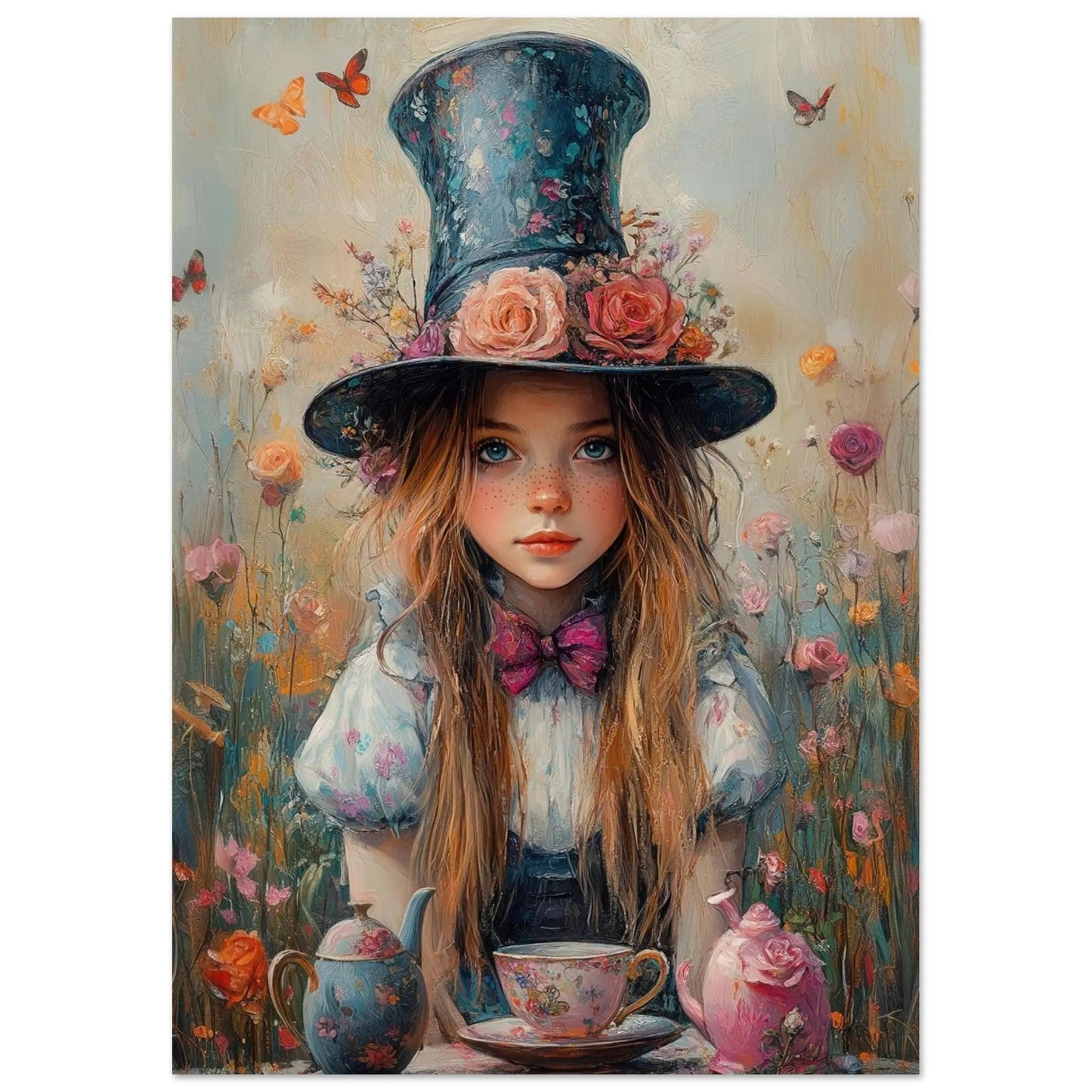 Alice in Wonderland artwork in Picasso Rose Period style printed on matte paper