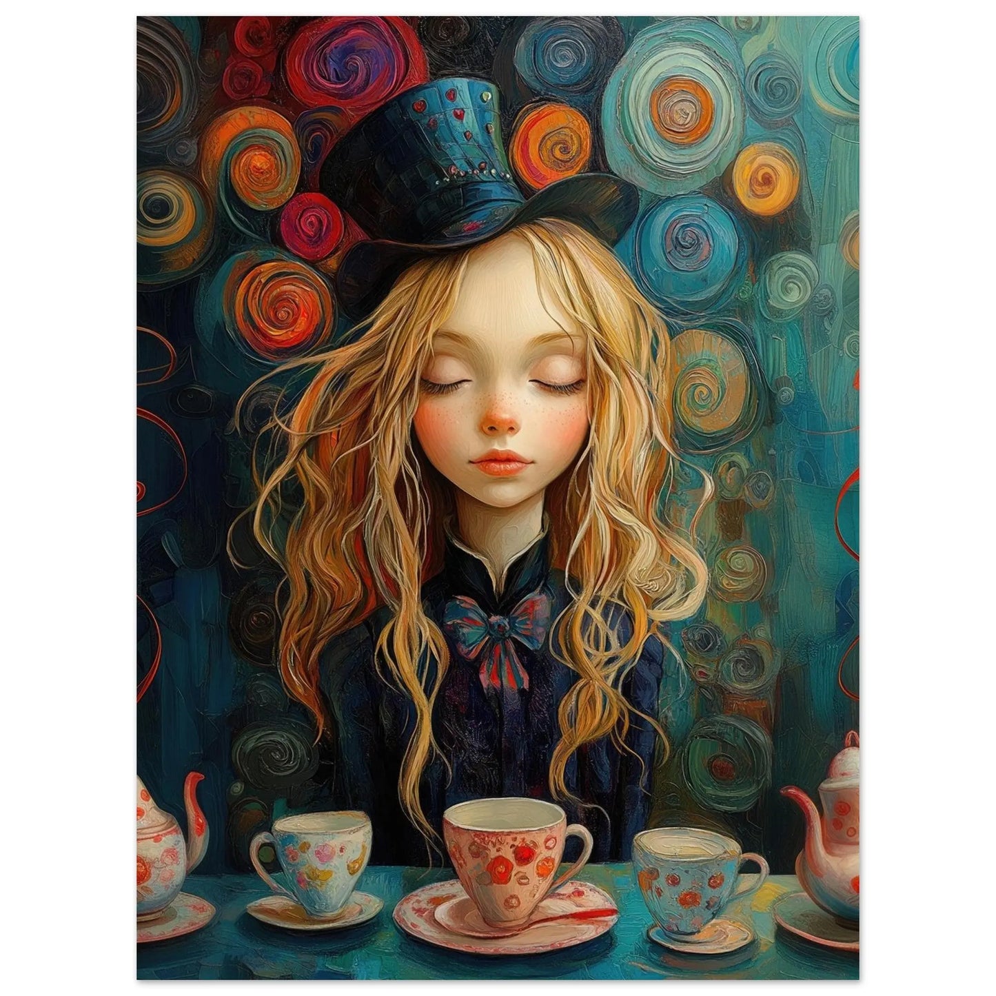 Alice in Wonderland artwork in Picasso Rose Period style printed on matte paper