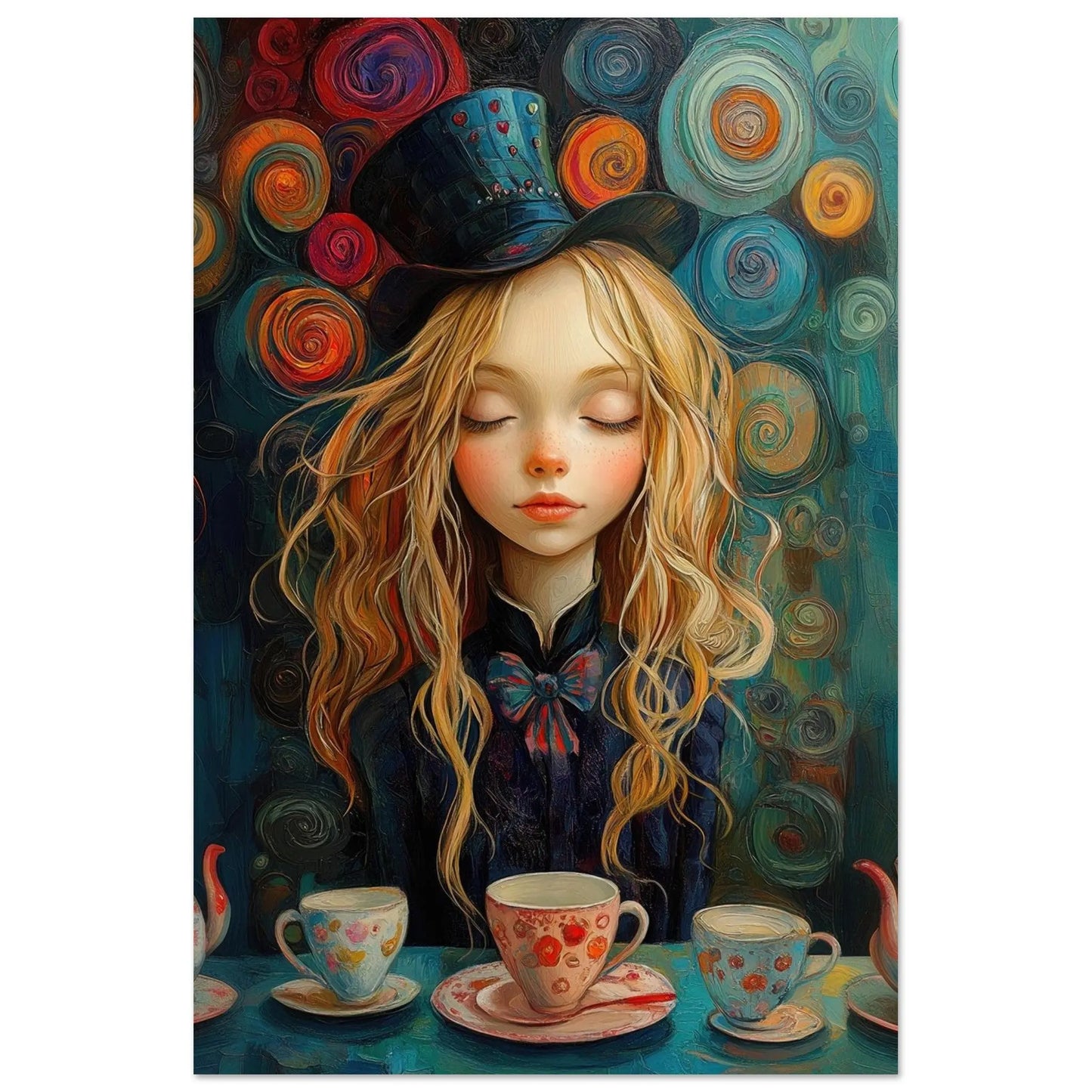 Alice in Wonderland artwork in Picasso Rose Period style printed on matte paper