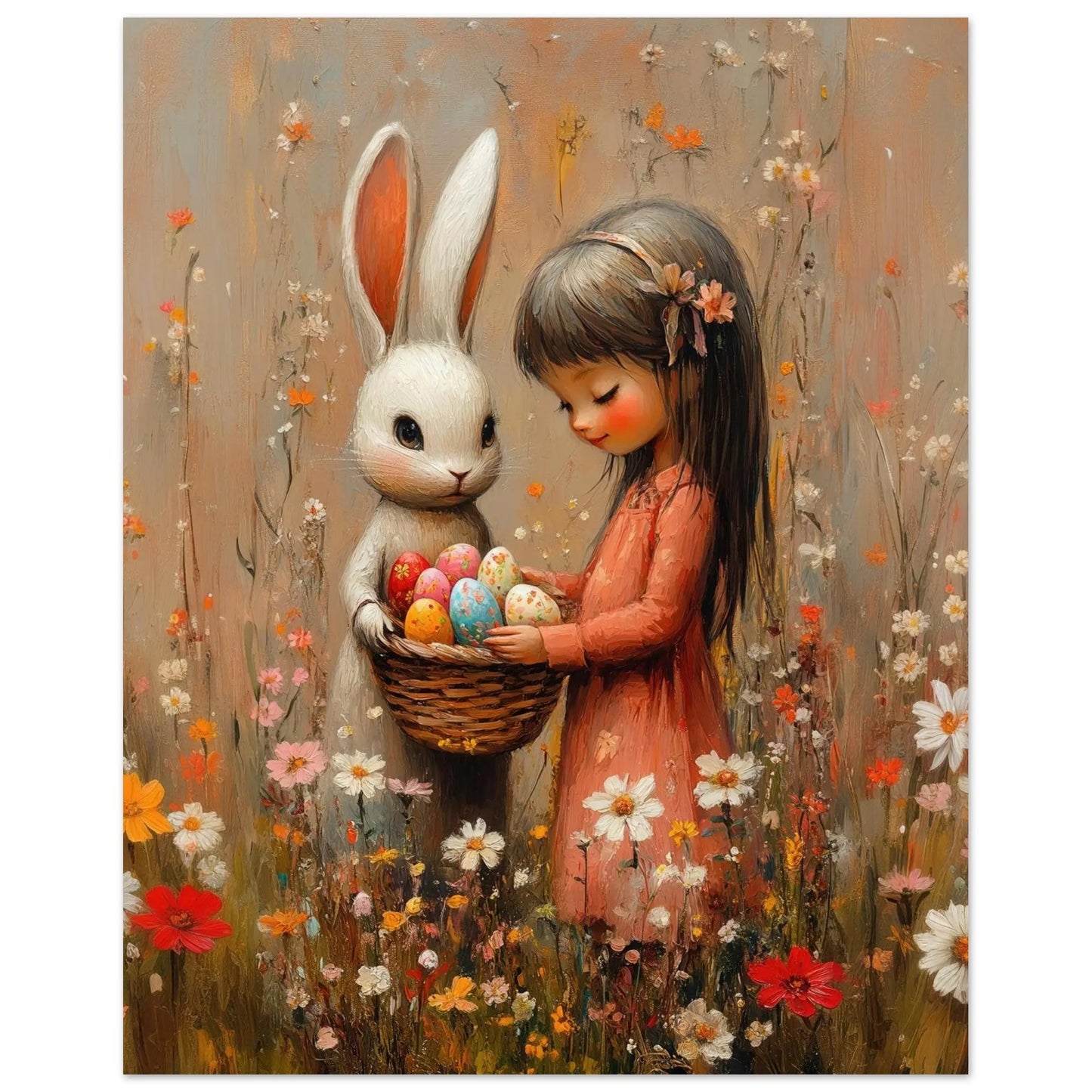 Easter poster in Picasso Rose Period style printed on matte paper