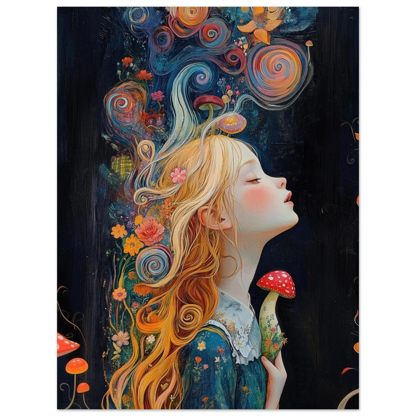 Alice in Wonderland artwork in Picasso Rose Period style printed on matte paper