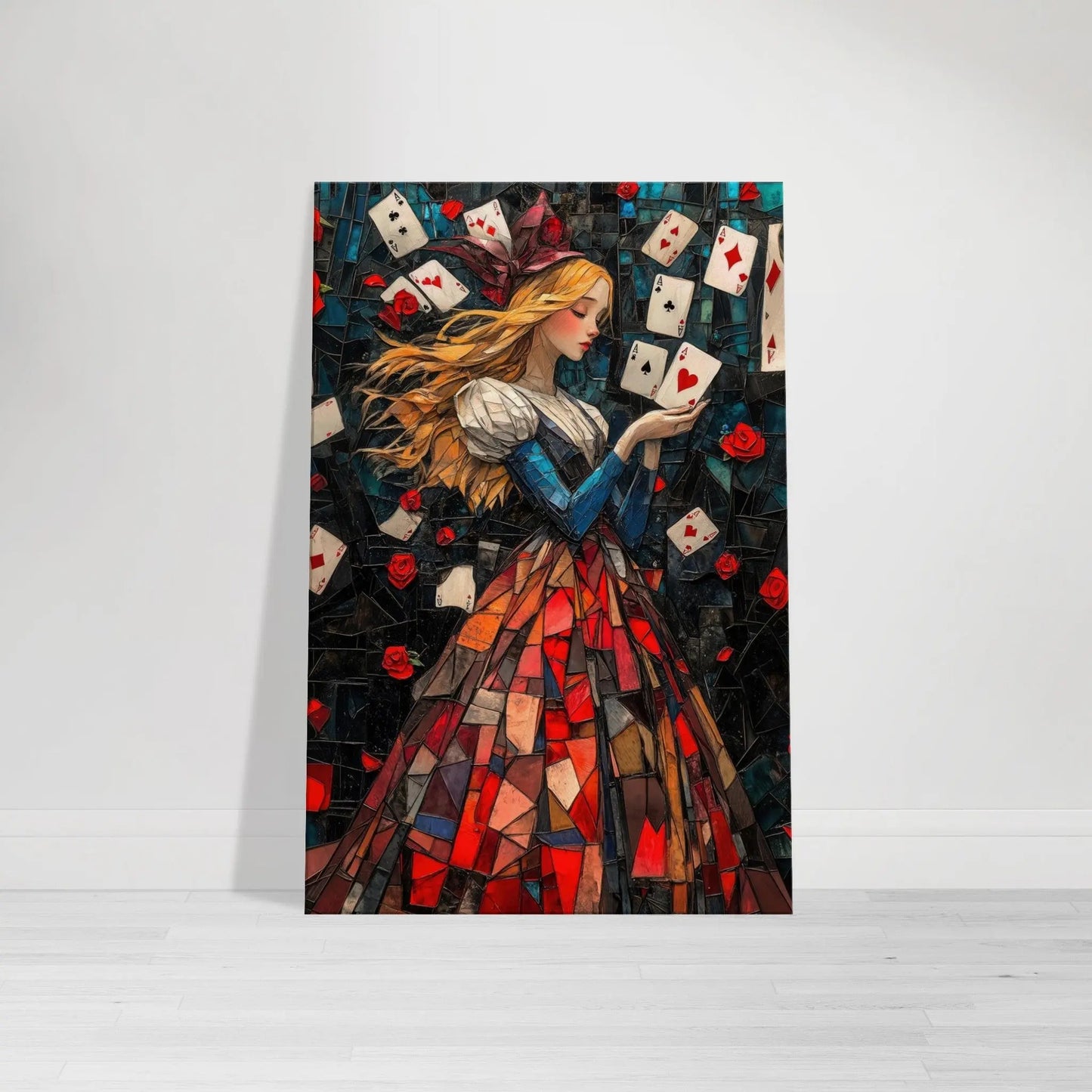 Alice in Wonderland artwork in Picasso abstract style printed on premium canvas