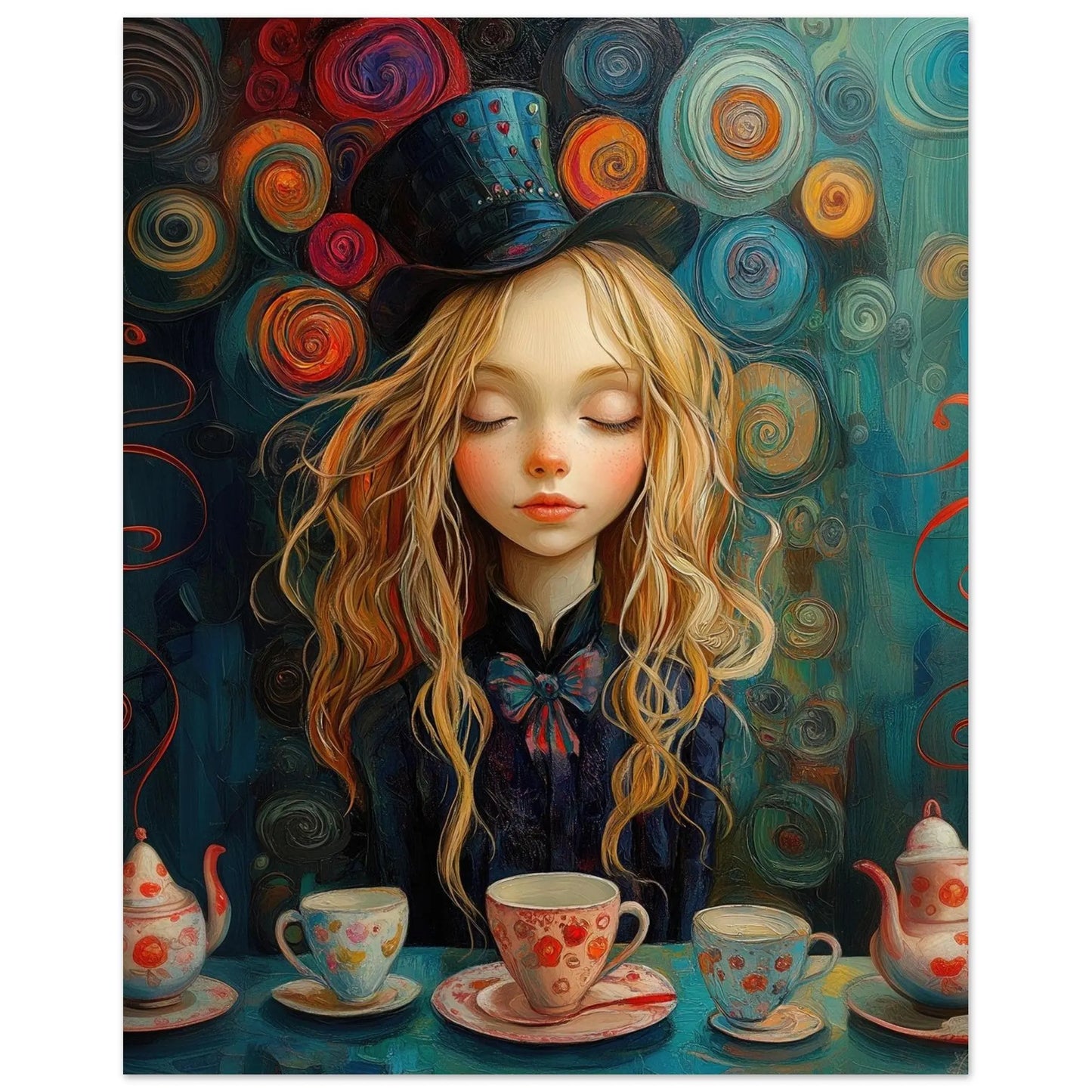 Alice in Wonderland artwork in Picasso Rose Period style printed on matte paper