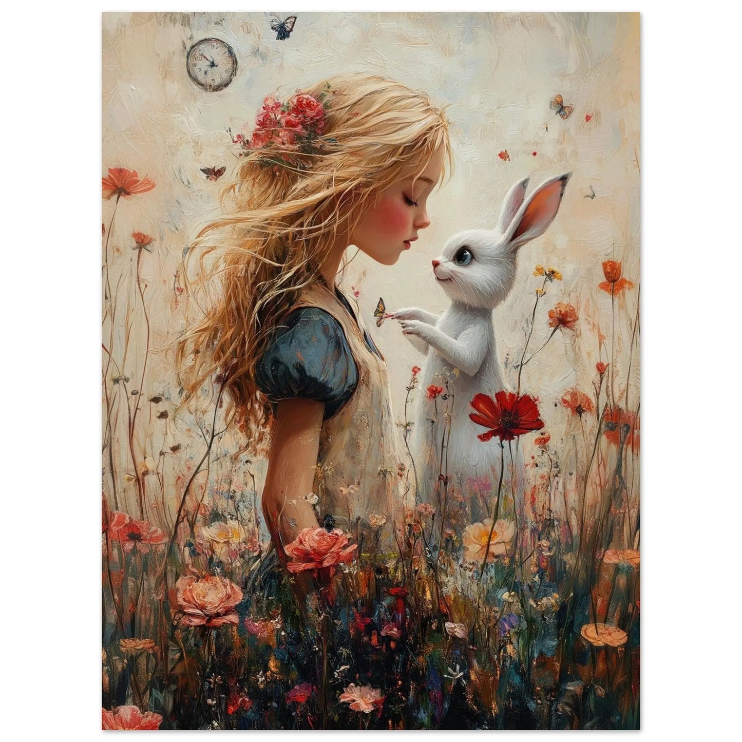 Alice in Wonderland artwork in Picasso Rose Period style printed on matte paper