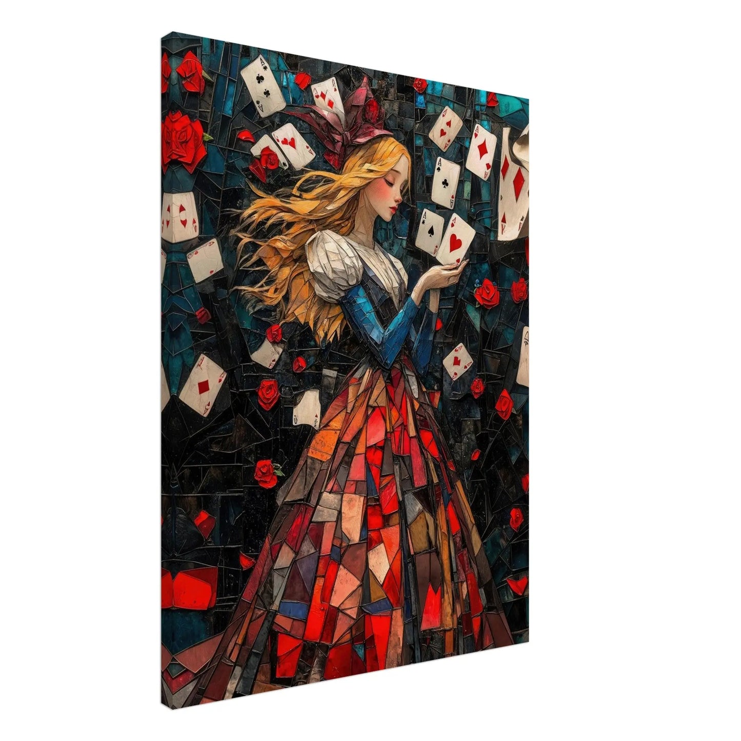 Alice in Wonderland artwork in Picasso abstract style printed on premium canvas