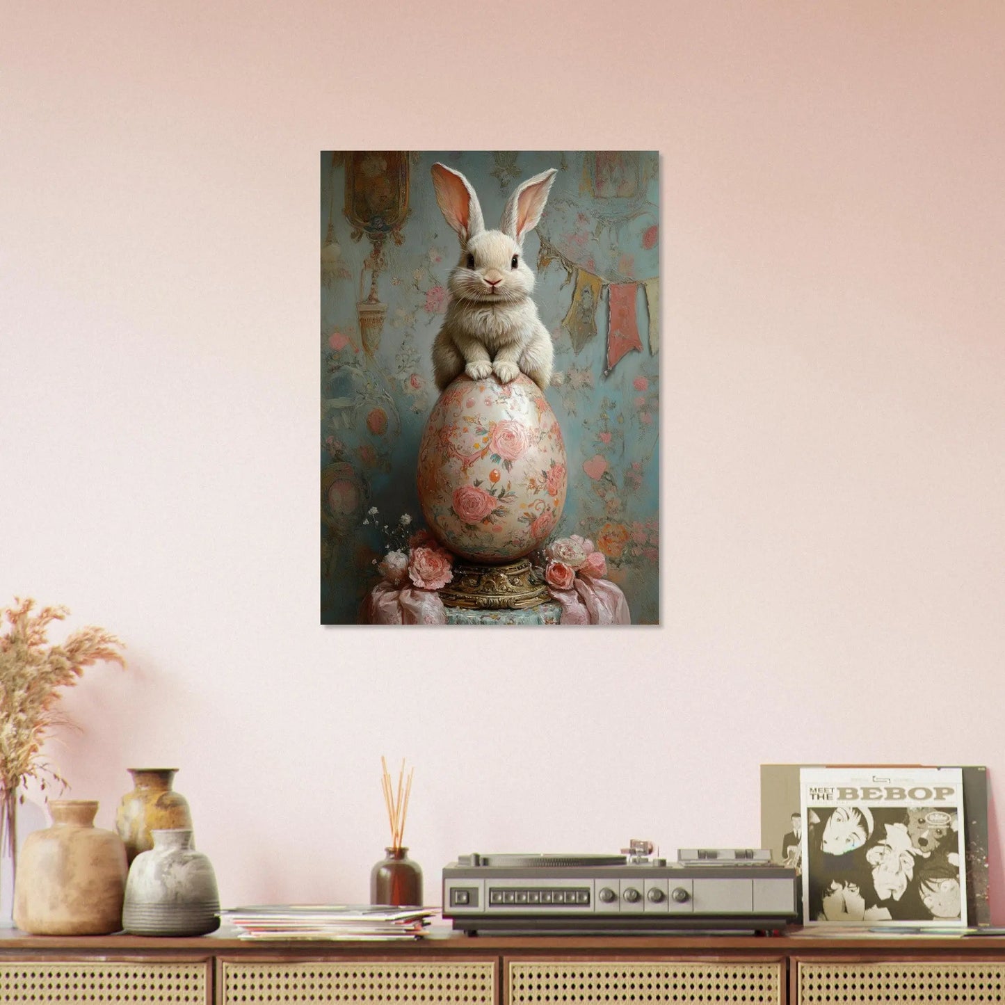 Easter artwork poster in Picasso Rose Period style printed on fine matte paper