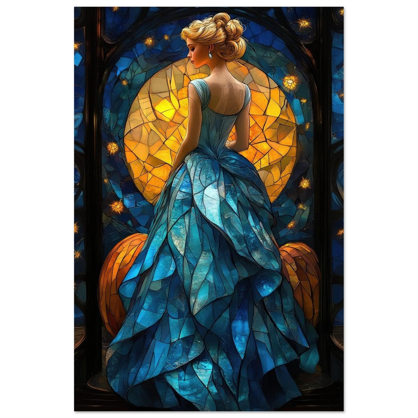 Cinderella poster in Van Gogh abstract style printed on matte paper