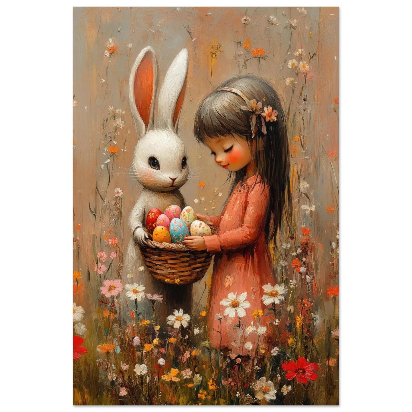 Easter poster in Picasso Rose Period style printed on matte paper