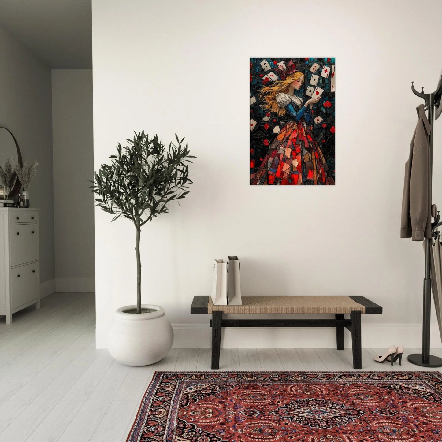 Alice in Wonderland artwork in Picasso abstract style printed on premium canvas