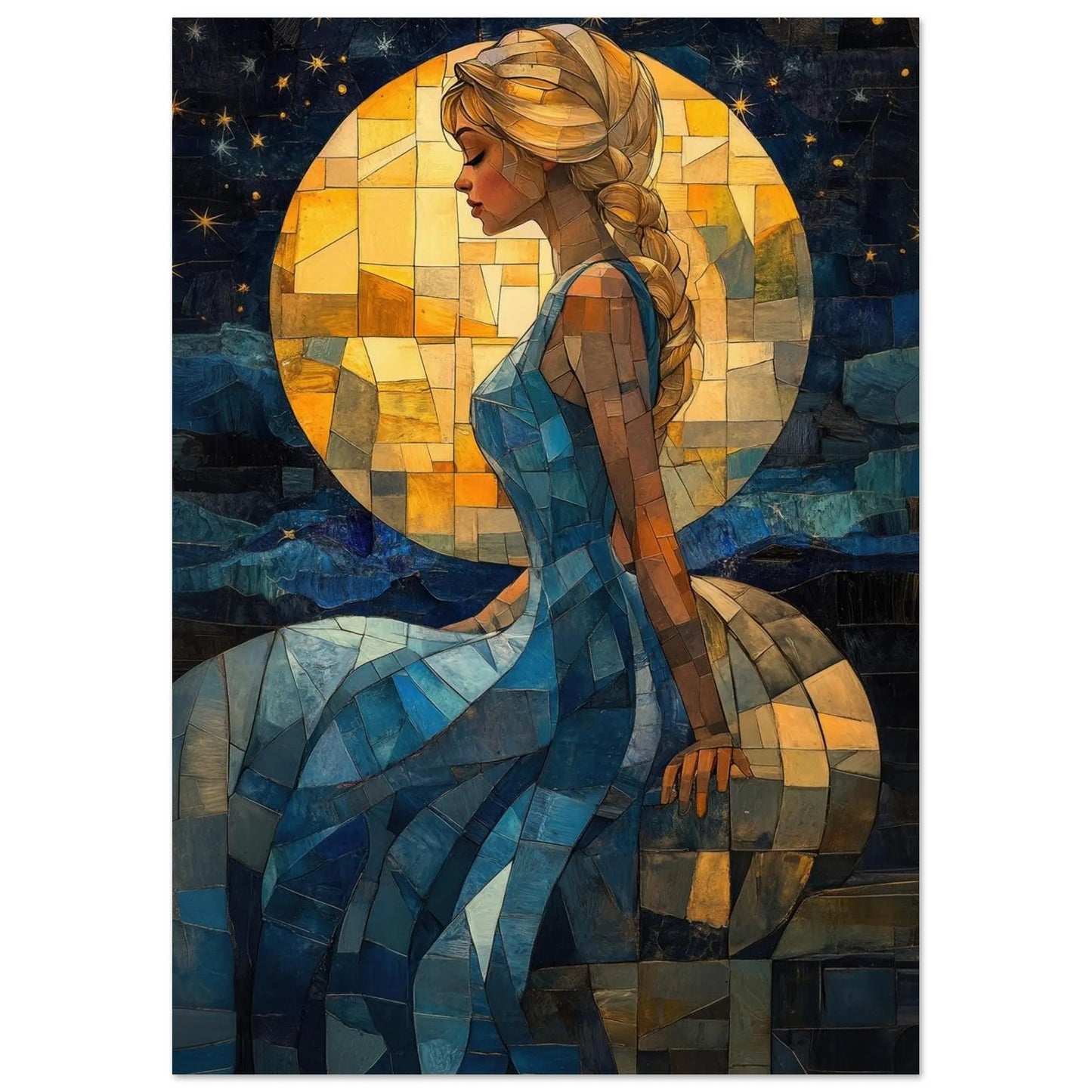 Cinderella poster in Van Gogh abstract style printed on matte paper
