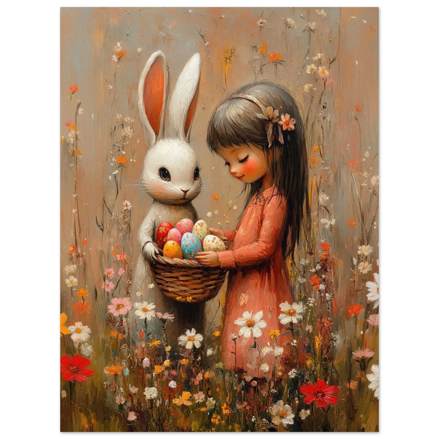 Easter poster in Picasso Rose Period style printed on matte paper