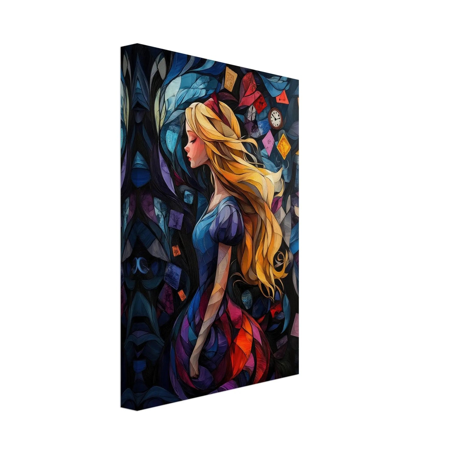 Alice in Wonderland artwork in Picasso abstract style printed on premium canvas