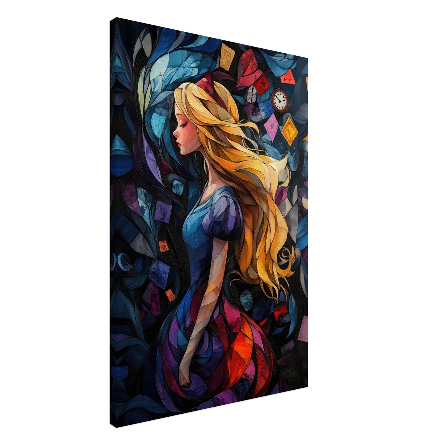 Alice in Wonderland artwork in Picasso abstract style printed on premium canvas
