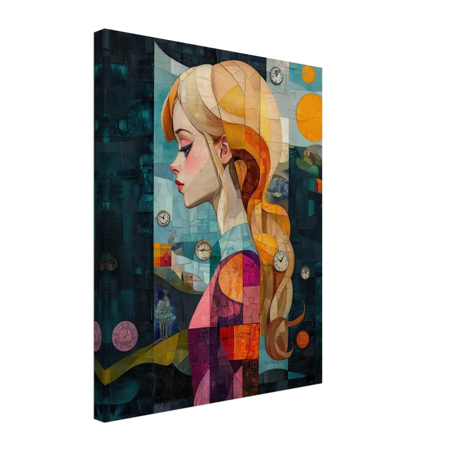 Alice in Wonderland artwork in Picasso abstract style printed on premium canvas