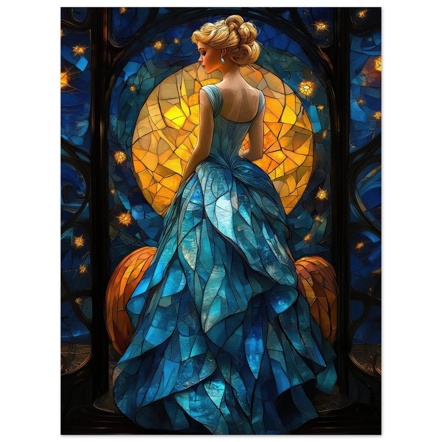 Cinderella poster in Van Gogh abstract style printed on matte paper