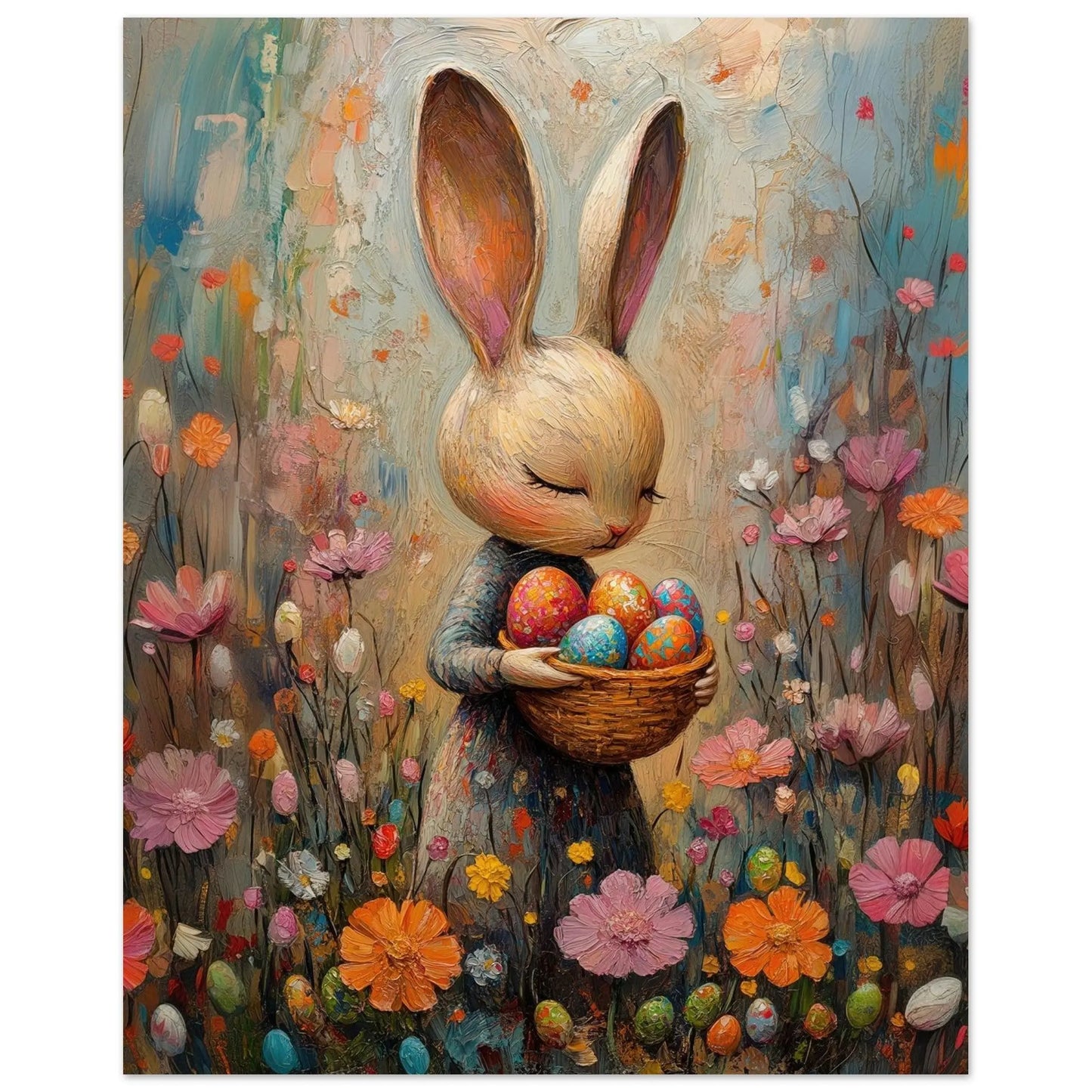 Easter poster in Picasso Rose Period style printed on matte paper