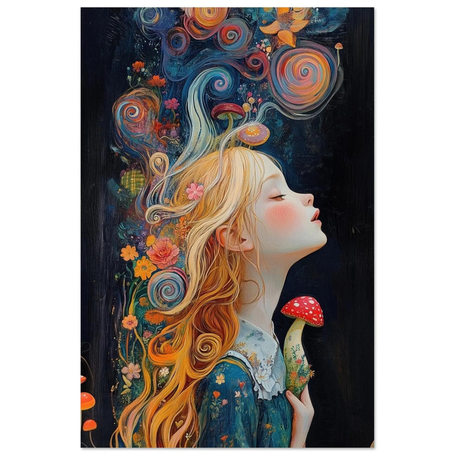 Alice in Wonderland artwork in Picasso Rose Period style printed on matte paper