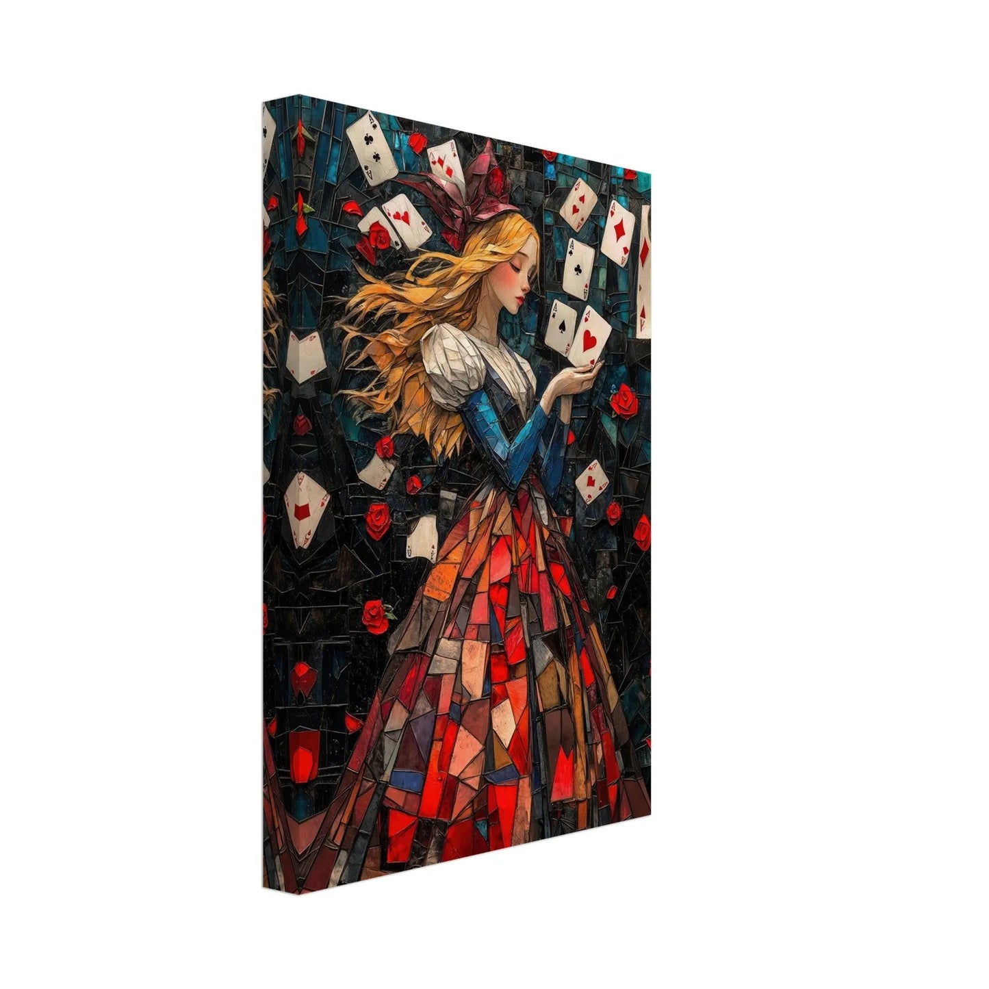 Alice in Wonderland artwork in Picasso abstract style printed on premium canvas