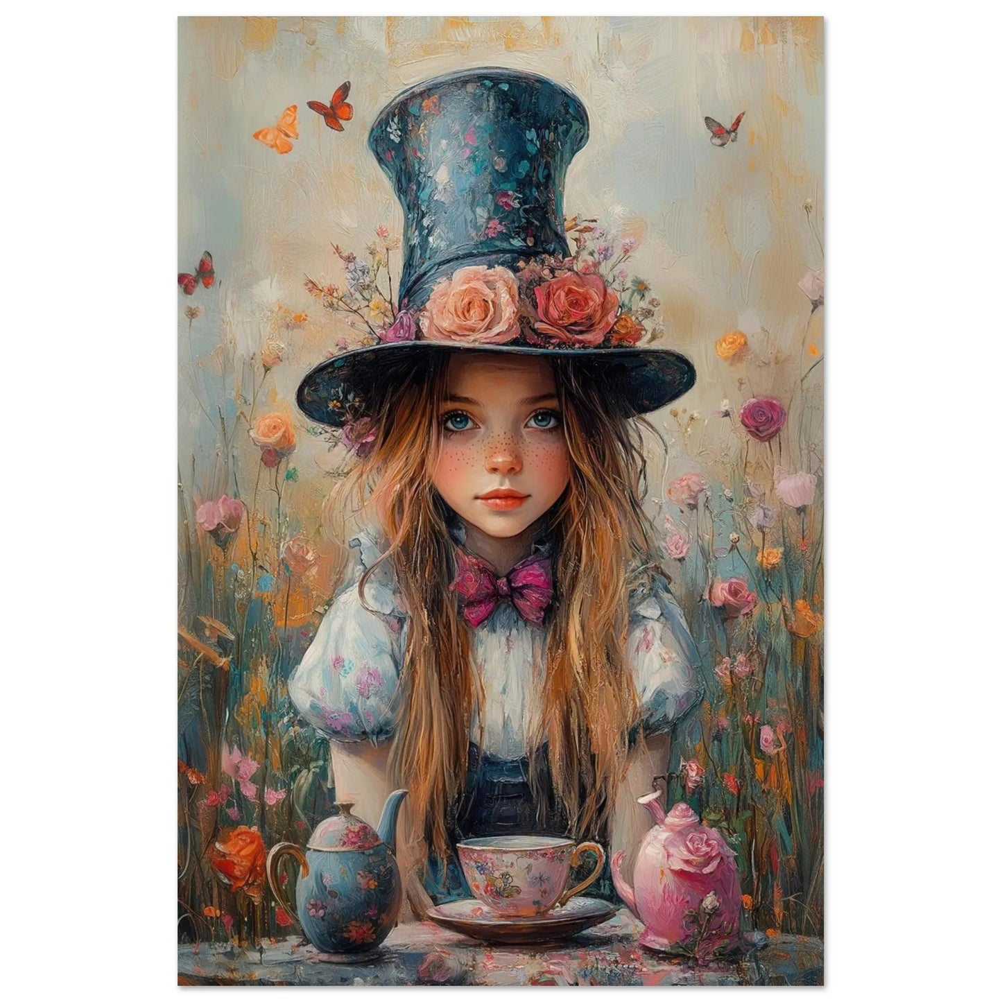 Alice in Wonderland artwork in Picasso Rose Period style printed on matte paper