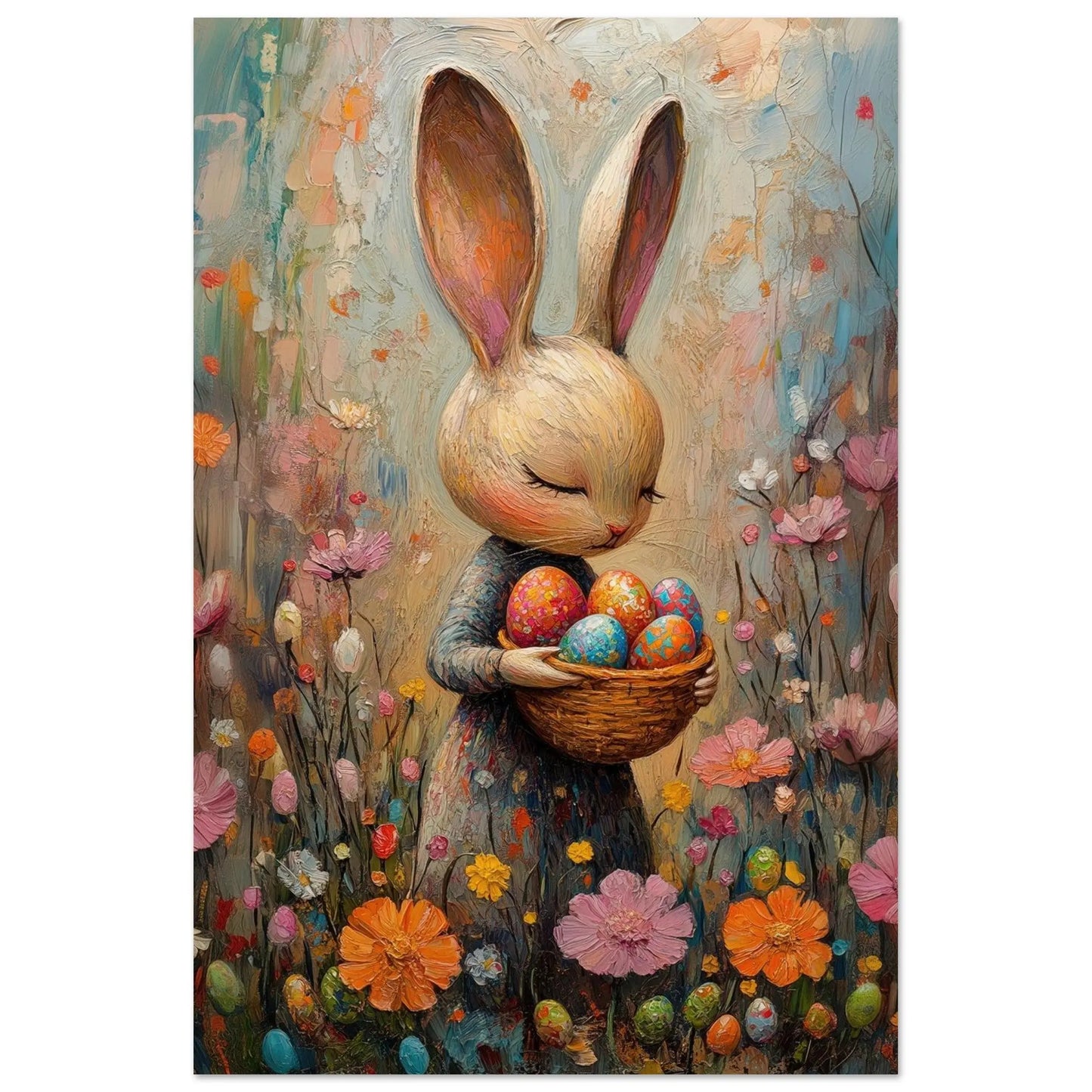 Easter poster in Picasso Rose Period style printed on matte paper