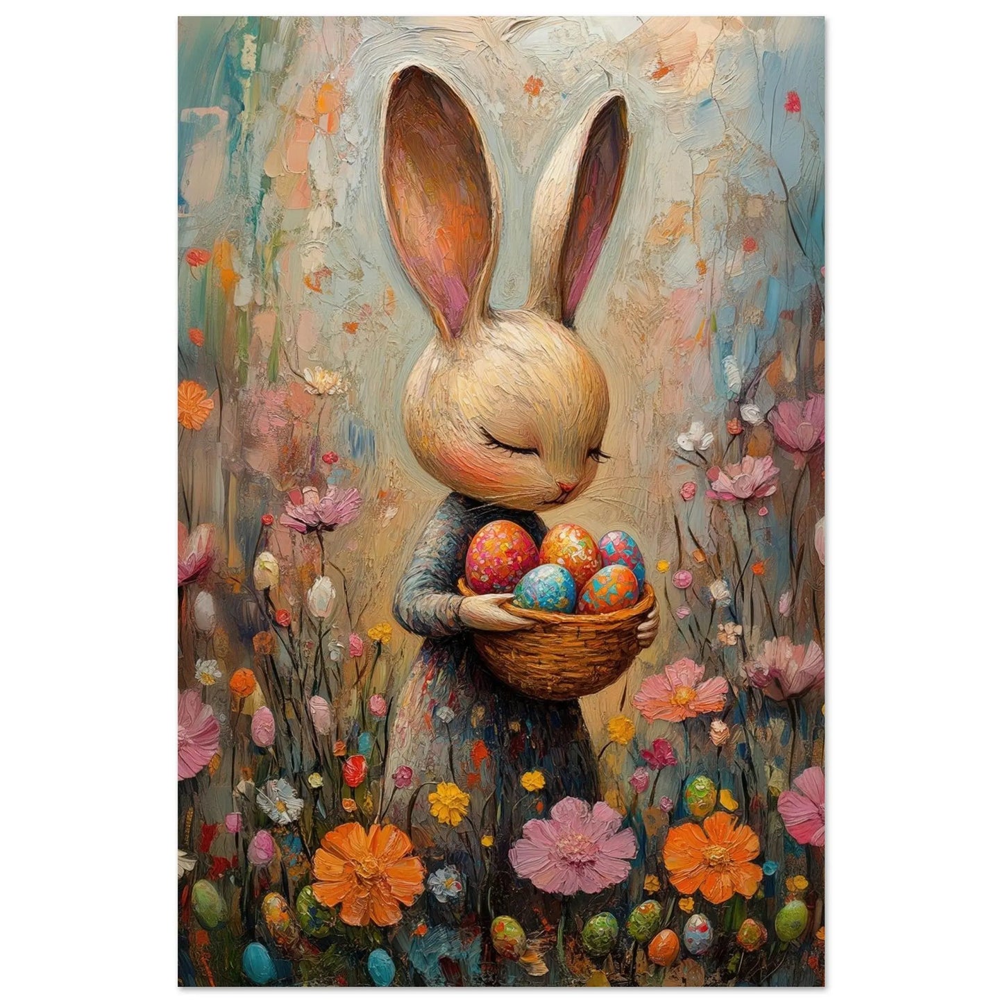 Easter poster in Picasso Rose Period style printed on matte paper