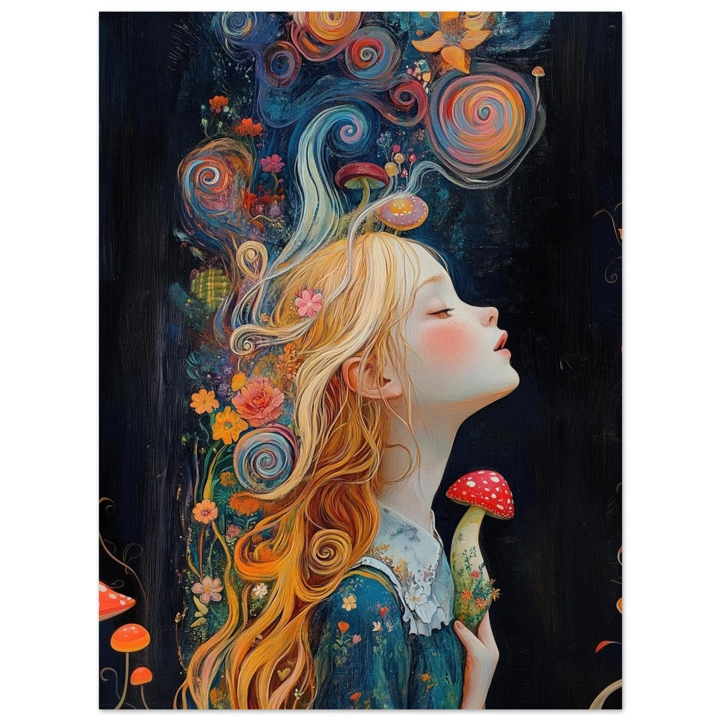 Alice in Wonderland artwork in Picasso Rose Period style printed on matte paper