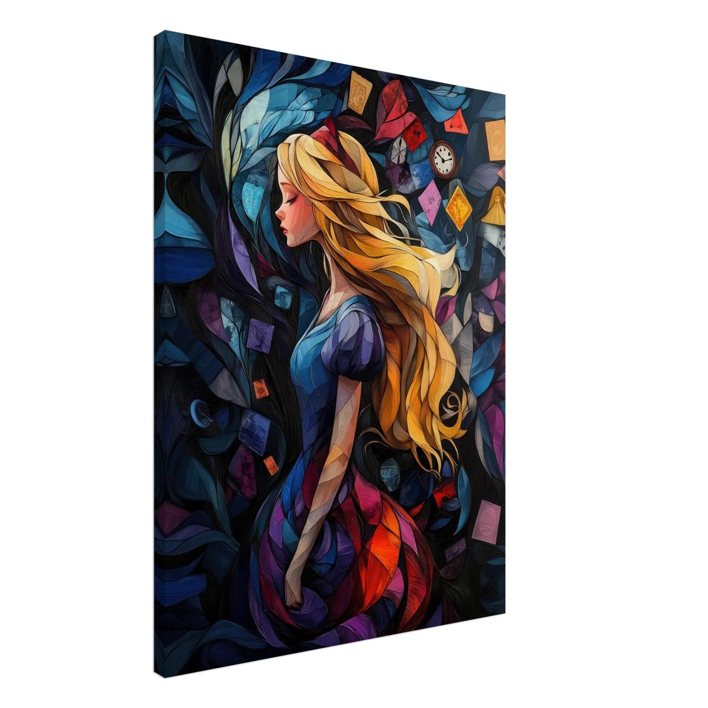 Alice in Wonderland artwork in Picasso abstract style printed on premium canvas