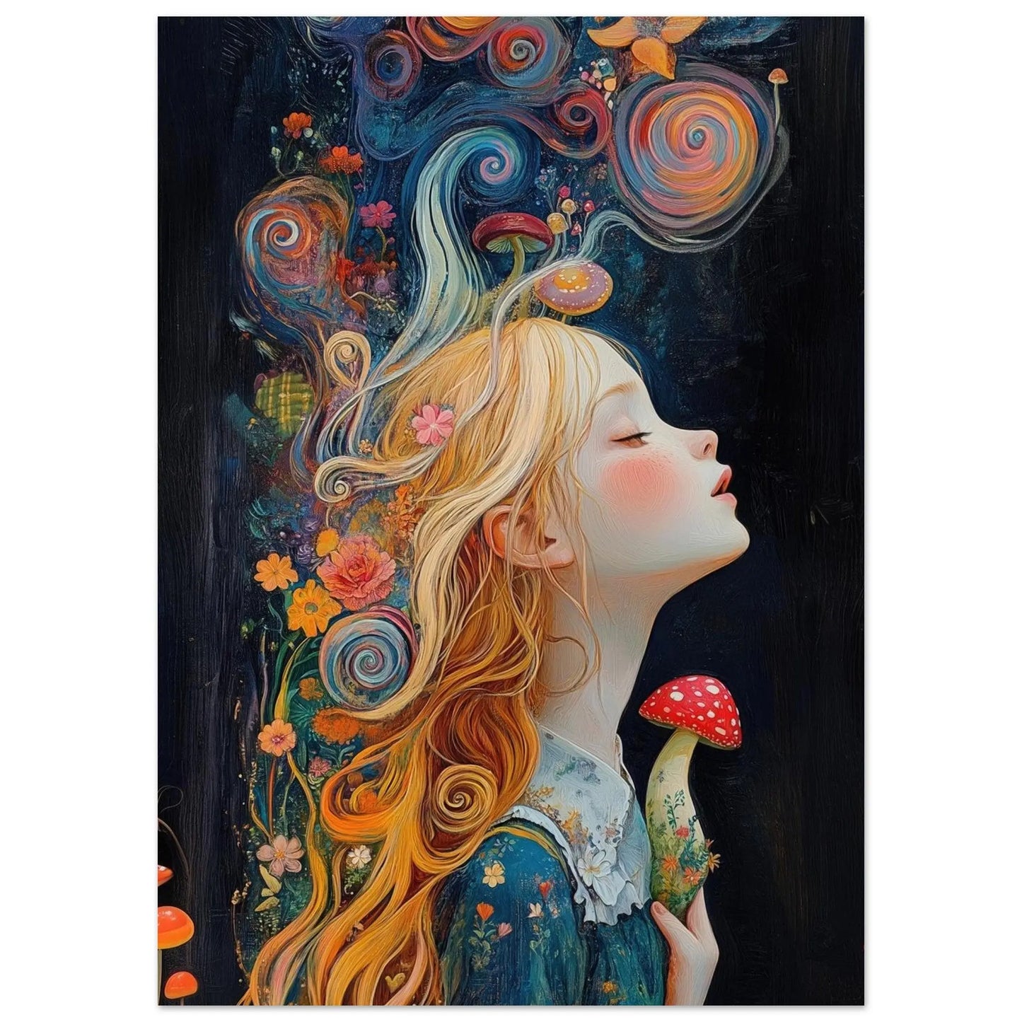 Alice in Wonderland artwork in Picasso Rose Period style printed on matte paper