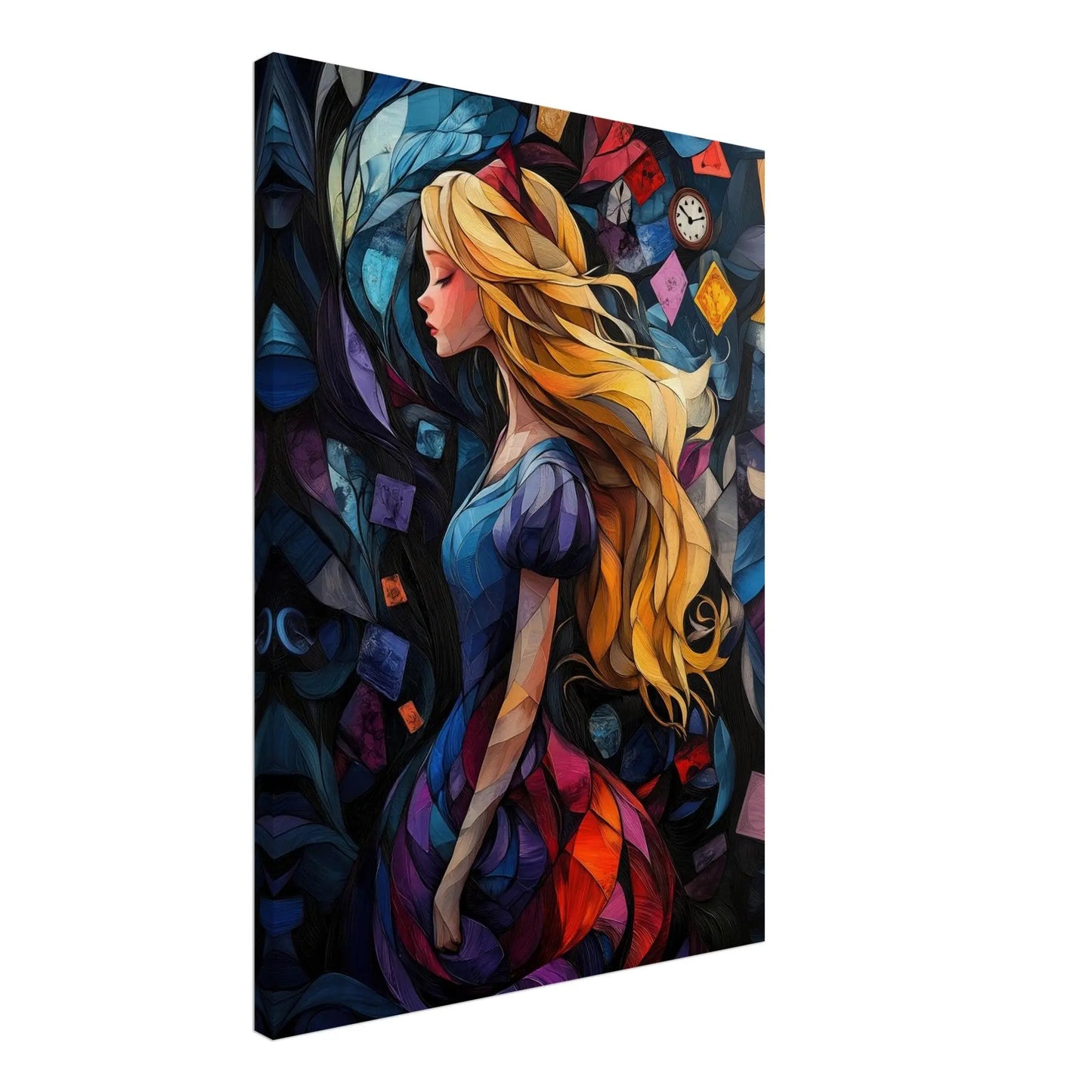 Alice in Wonderland artwork in Picasso abstract style printed on premium canvas